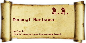 Mosonyi Marianna névjegykártya